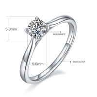 Nouvelle Bague de Fiançailles Femme Moissanite 0.5ct Couleur DEF en Argent Sterling 925 Plaqué Rhodium Sertissage Pavé – Vente Chaude Usine