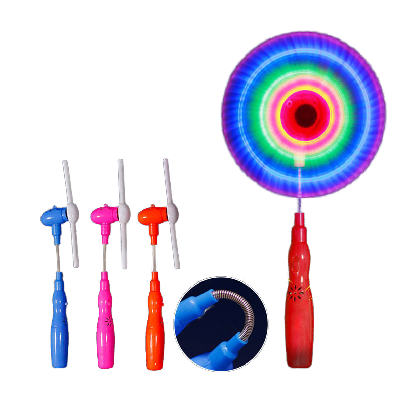 Ordinary Luminous Windmill Electric Music Stick Colorful Luminous Magic Wand Led Rotating Stick Toy Led Hand Fan Windmill.
