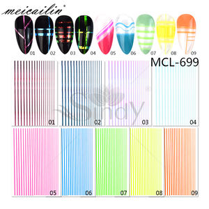 Miếng Dán Móng Tay Màu Sắc Mới Băng Dính Sọc Đường Cong Miếng Dán Móng Tay Nghệ Thuật - Product Image 1