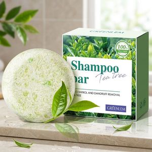 GREENLEM Shampoing Solide à l'Huile d'Arbre à Thé Anti-Pelliculaire, Contrôle du Sébum, Hydratant, Apaisant pour Cuir Chevelu Gras, Marque Privée - Product Image 1