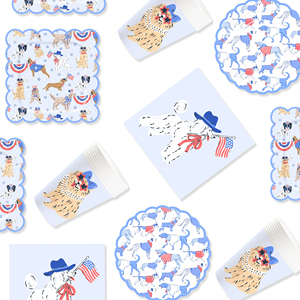 Platos y Servilletas para Perros DAMAI, Artículos para Fiestas, Decoraciones con Temática Canina, Juego de Vajilla Azul para Cachorros, Juego de Vajilla Desechable - Product Image 4