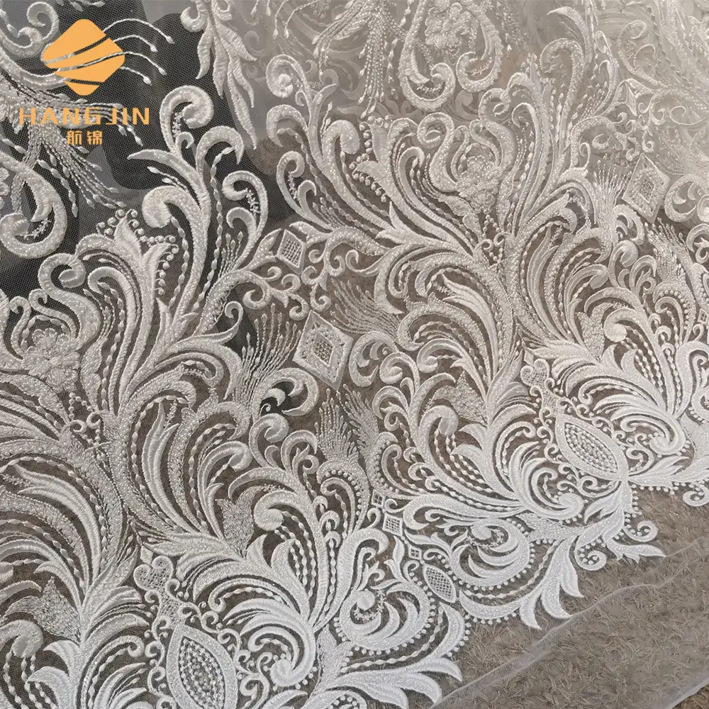 Кружевная 3D вышивка из бисера, тюль, сетчатая ткань, свадебное платье, ткань, свадебная фата, Кружевной Тюль, вышитая тюль, ткань
