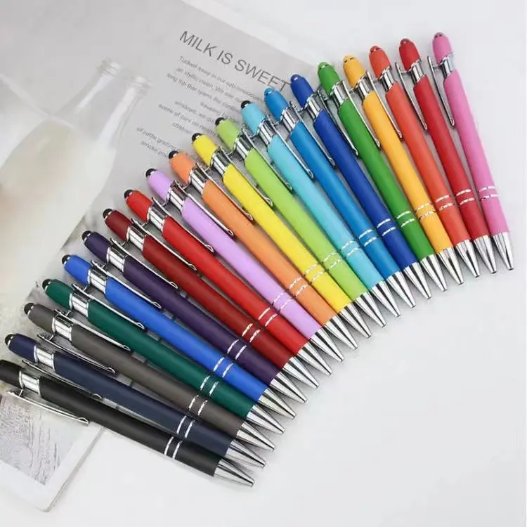 Hot Selling Promotional Multifunction Ball Stylus Soft Touch Screen Pen With Custom Logo Metal ballpoint pen in stock