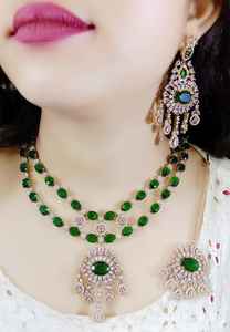 New Fashion Colorful Jewelry Set Wedding Engagement Premium Quality AD Jewellery Collection Bulk Product - Product Image 3