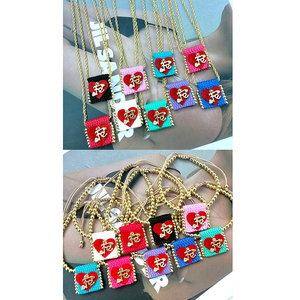 CH-LHN1609 joli plaqué or jésus charme tissu tissage collier couleur jésus pendentif collier mode femmes chaîne collier - Product Image 2