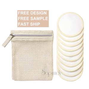 Disques en coton et bambou réutilisables et écologiques pour toniques et exfoliants, avec sac lavable pour le rangement dans la lessive - Product Image 1
