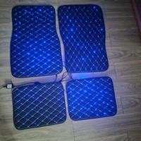 Tapis de voiture LED avec contrôle par application, éclairage étoilé à fibre optique, tapis de sol en cuir pour voiture, tapis en cuir avec éclairage à fibre optique