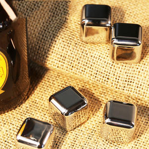 Pierres à Whisky en Métal de Qualité Alimentaire 304, Cubes de Glace en Acier Inoxydable, Réutilisables, Vente Chaude - Product Image 3