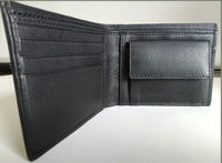 Dompet Pria Kulit Asli Full Grain Vintage Tipis Lipat Desain Minimalis Hitam Panjang Pendek Multi Slot Kartu Tahan Air Untuk Penggunaan Sehari-hari