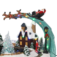 Joyland Ensemble de Décoration de Village de Noël, Direct Usine, en Plastique Étanche, Fontaine d'Eau, Train Musical, pour Table de Noël, Effet Neigeux