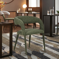 Chaise de salle à manger en tissu de velours de meubles de restaurant de luxe modernes de conception nordique avec dossier tufté