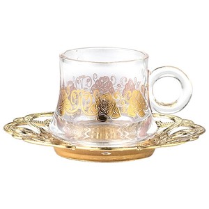 Juego de Té y Taza de Café de Vidrio Etiopio con Decoración Dorada Electroplacada, Nuevo, en Caja de Regalo, Modelo 2026 - Product Image 1