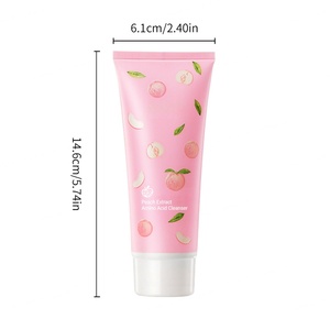 Crema Limpiadora Facial Vegana de Aminoácidos de Melocotón de Marca Privada, Limpiador Facial Espumoso de Limpieza Profunda - Product Image 1