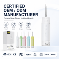 Faltbarer Elektrischer Aufladbarer Tragbarer Wasserflosser Kabellos IPX7 Wasserdicht Zahnpflege 1600mAh Akku 180ml Wassertank