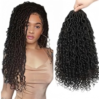 1 paquet de tresses au crochet Freetress Gogo Curl, 18-30 pouces, synthétiques, effet vague océanique, vague d'eau, boucles profondes, cheveux au crochet, boucles de plage