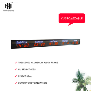 [Hong hao] màu đỏ trắng LED đồng hồ Thế Giới màu kỹ thuật số thế giới 2.3 inch Đồng hồ múi giờ đồng hồ LED Tường - Product Image 4