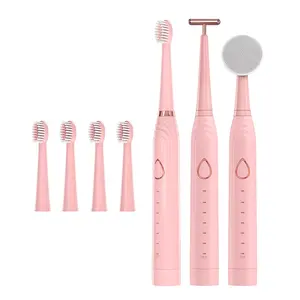 7 in 1 Ultrasonic Electric Toothbrush 6 Modes Facial Massage Cleansing Brush Waterproof Teeth Brush with Face Brush Set