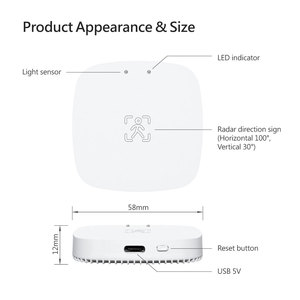 <span class=keywords><strong>Detector</strong></span> <span class=keywords><strong>de</strong></span> <span class=keywords><strong>Presencia</strong></span> Inteligente WiFi Tuya <span class=keywords><strong>de</strong></span> Alta Calidad, Montado en <span class=keywords><strong>Pared</strong></span>, para Cuidado del Hogar PST-ZY-M100-S - Product Image 6