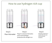 Bouteille d'eau hydrogénée portable en acier inoxydable 420 ml, alimentée par USB, pour usage domestique et extérieur, compatible espagnol