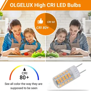 G8 Bohlam LED Dimmable 50W T4 Tipe Bi-pin G8 Bohlam Halogen Dasar Pengganti G8 Lampu LED AC120V Counter Pencahayaan Dapur