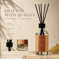 Ensemble diffuseur à bâtonnets personnalisé 100ml 250ml avec senteurs variées, marque privée, parfum d'ambiance pour la maison, vente au détail, hôtel, spa, cadeau, vente en gros, OEM