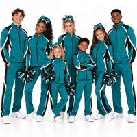 Ensemble d'échauffement personnalisé pour cheerleading : veste zippée intégrale et pantalon de jogging, uniforme d'équipe pour filles et femmes, tenue d'entraînement pour équipe de cheerleading