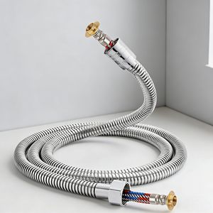 Douchette de salle de bain flexible anti-obstruction en acier inoxydable chromé de 1,5 m avec <span class=keywords><strong>tuyau</strong></span> extractible et raccord en laiton 1/2 JIURUI - Product Image 1