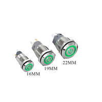 Interrupteur à bouton poussoir LED étanche 20A 16MM/19MM/22MM Momentané à réinitialisation automatique / à verrouillage automatique IP65 Interrupteur à bouton métallique
