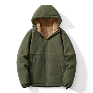 Abrigo de invierno para hombre, forro polar con calefacción, chaqueta informal con cremallera y soporte, Chaqueta de <span class=keywords><strong>punto</strong></span> con capucha gruesa y cálida de talla grande, chaqueta Lisa OEM - Product Image 4