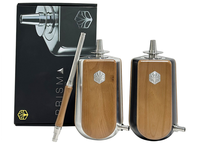 Chicha portable en acier inoxydable Dr. Wood Prism avec logo personnalisable, chicha en bois, pipe à eau