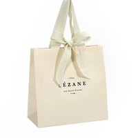 Sac de shopping en papier kraft beige crème de luxe recyclé pour vêtements, chaussures, impression d'écran, longueur de la main, logo personnalisé, emballage cadeau