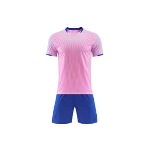 Seragam Sepak Bola Klub Jersey Modern Warna <span class=keywords><strong>Pink</strong></span> Dapat Disesuaikan Sublimasi Pewarna Rajutan Putih Biru Pakaian Sepak Bola Murah - Product Image 5