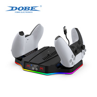 DOBE Wholesale TP5-3583 Station de charge avec ventilateur de refroidissement RGB pour PS5, accessoires de jeu, support de charge pour PS5 Slim/Pro