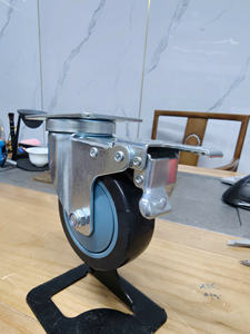 Rueda industrial de PU gris con soporte cincado, de 3, 4 y 5 pulgadas, para reemplazo de ruedas de carros universales y carretillas, precio económico. - Product Image 2