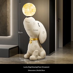 Lampe sur pied en résine motif <span class=keywords><strong>Beagle</strong></span> de haute qualité, avec caractères chinois et lune, pour salon, meuble TV, côté canapé, décoration intérieure - Product Image 6