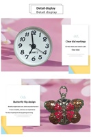 Montre de poche papillon à quartz changeant de couleur, en alliage de zinc, bracelet 25 mm, portable, porte-clés, vente en gros, OEM