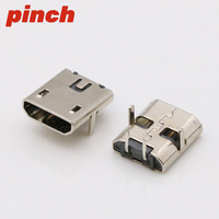 Konektor Micro USB Tipe B Female 5 Pin PCB Mount Soket Pengisian Daya Untuk Perangkat Android