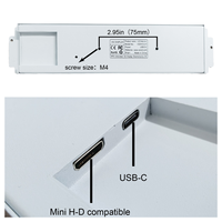 Écran secondaire portable Écran LCD étiré en barre 9,1 pouces 462X1920 Affichage DIY Écran externe blanc pour boîtier de PC D32 CPU GPU