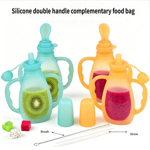 Bolsa Reutilizable de Silicona para Almacenamiento de <span class=keywords><strong>Leche</strong></span> <span class=keywords><strong>Materna</strong></span> <span class=keywords><strong>con</strong></span> Doble Asa, Biberón Dispensador de <span class=keywords><strong>Cereal</strong></span> para Bebés - Product Image 2