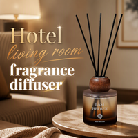 Diffuseur de parfum personnalisé avec étiquette, boule en bois, cylindre en verre ambré mat, parfum personnalisé, décoration d'intérieur