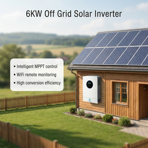 Système solaire hybride hors réseau VANYO 6KW avec sortie à onde sinusoïdale pure pour les systèmes d'énergie solaire domestiques 6KW 1.Batterie au lithium Fonction de relancement automatique - Product Image 1