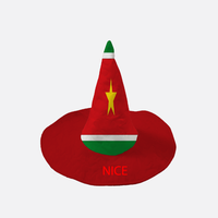 Chapeau de sorcière personnalisé avec drapeau national de la Guadeloupe, chapeau pointu pour cosplay d'Halloween, pour fête sur le thème des Caraïbes et événement de carnaval
