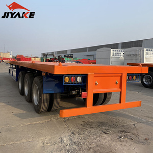 Buen estado, precio bajo, 3 ejes, 40 pies, 50 toneladas, semirremolque contenedor plano usado <span class=keywords><strong>de</strong></span> 13 metros para <span class=keywords><strong>Jamaica</strong></span> - Product Image 6