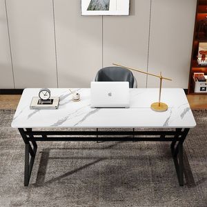 Nordic Style Slab Computer <b>Desk</b> Matte Gray Metal Stand 160Cm Home Office <b>Study</b> Workstation Writing <b>Desk</b> Gaming <b>Desk</b> - Product Image 2
