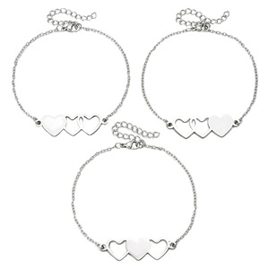 Ensemble de 3 bracelets en acier inoxydable en forme de cœur, bijoux de mode pour femmes, bracelets élégants et polyvalents, origine Yiwu - Product Image 5