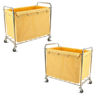 공장 도매 호텔 룸 서비스 자동차 제품 스테인레스 스틸 세탁 린넨 트롤리 - Product Image 3