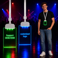 Fábrica de Etiquetas de Nombre Personalizadas, Lote de Tarjetas de Identificación Acrílicas LED con Cordón, Estilo de Credencial para Personal, para Eventos, Control de Asistencia, Trabajadores de Comercio Minorista, Promoción