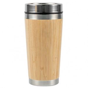 Portable <b>Thermal</b> <b>Mug</b> Stainless Steel Wide Mouth Bamboo Coffee <b>Mug</b> Insulated Cup - Product Image 2