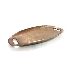 Adorno de bandeja Decoración suave Venta al por mayor Lujo 45cm Marroquí Hecho a mano Dorado Redondo Bandeja de servicio Metal - Product Image 4