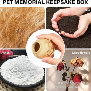 Pet <b>Urn</b> Bamboo Small <b>Cat</b> Dog Memorial Sealed Airtight Handmade Teardrop Shape - Product Image 2